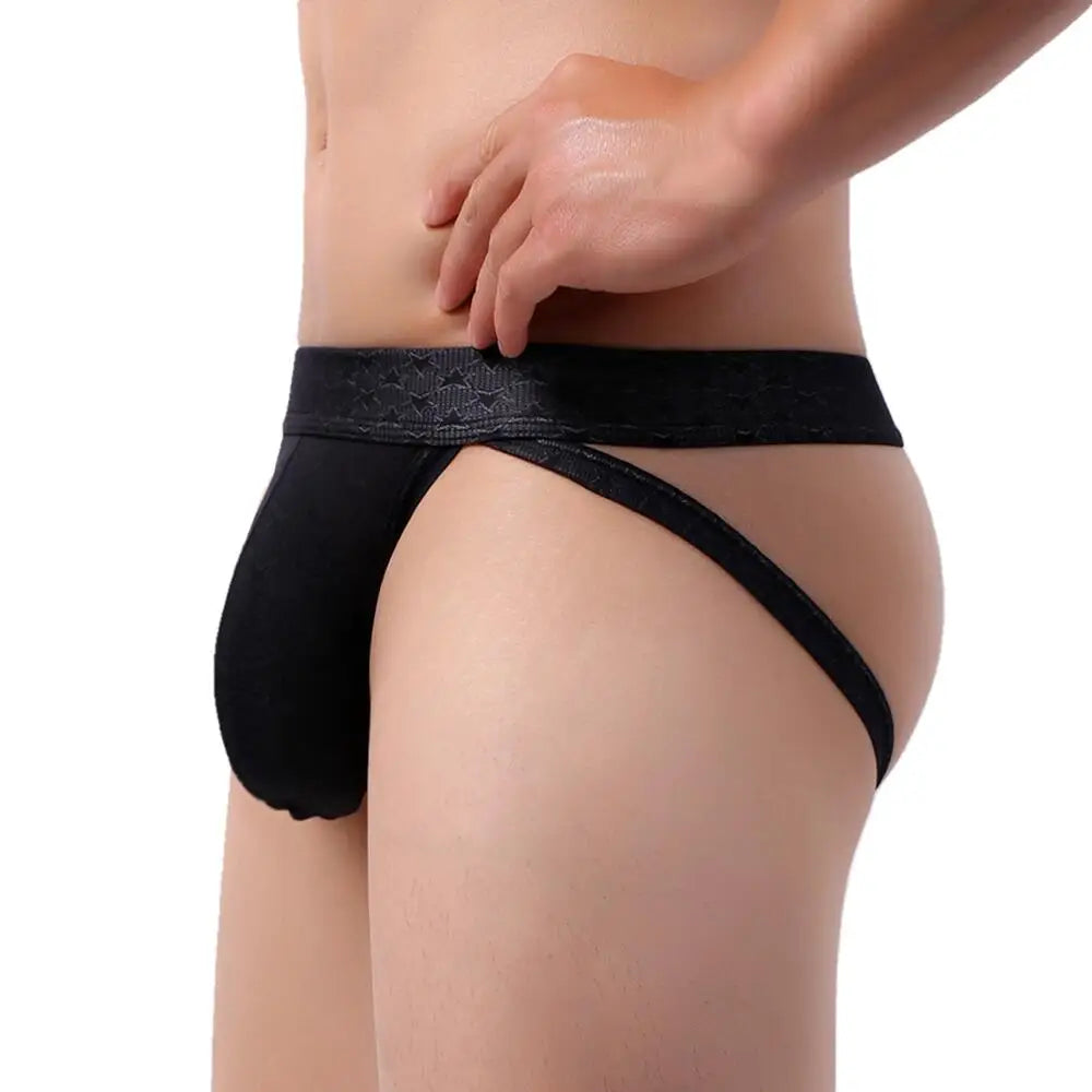 Sexy Men Underpants Thong Man Men's Thong And G String Jockstrap Men's Comfort U Convex Design Smooth Long Bulge Pouch Shorts