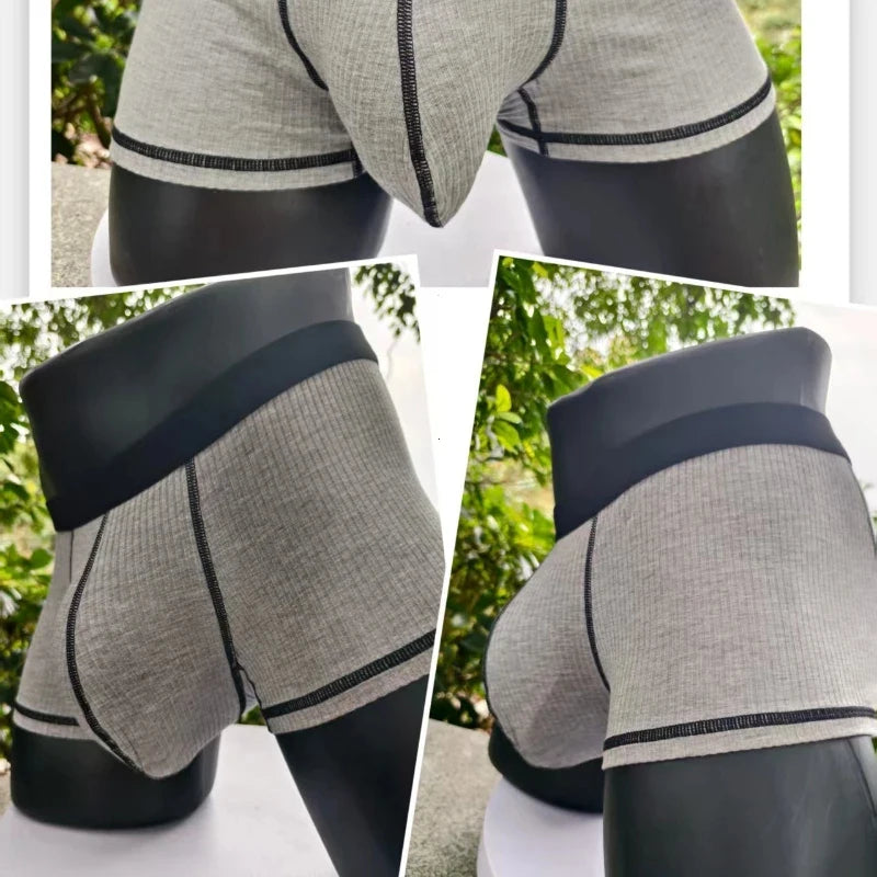 Large-bag Design Men's Underwear Boxers Sweat-absorbing Thin Breathable Boxershorts U-convex Four-corner Men's Underwear Panties