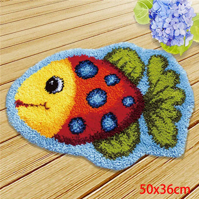 Cute Bear Carpet Embroidery Latch Hook Kit Cartoon Animal Undefined Latch Hook Rug Button Pad Package Smyrna Package Carpet DIY