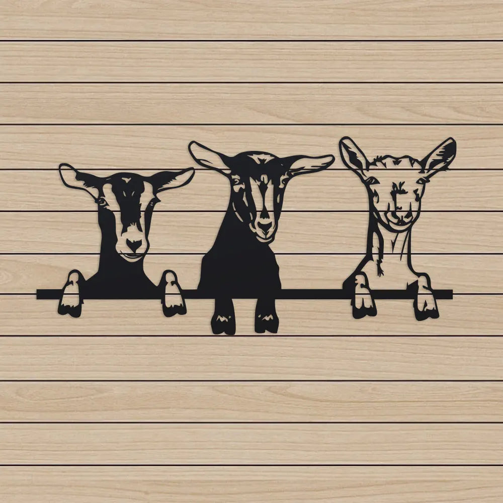 1Pc Indoor/Outdoor Iron Chic Goat Metal Wall Art for Living Room, Home & Garden, for Spring
