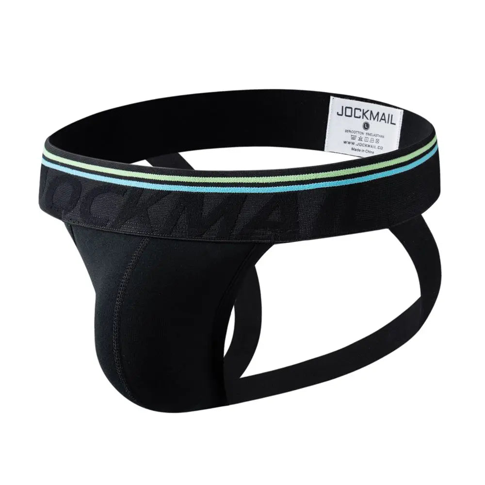 Sexy Men Jockstrap Underwear Thong Underpants Cotton G String Penis Pouch Hombre Elastic Panties Backless