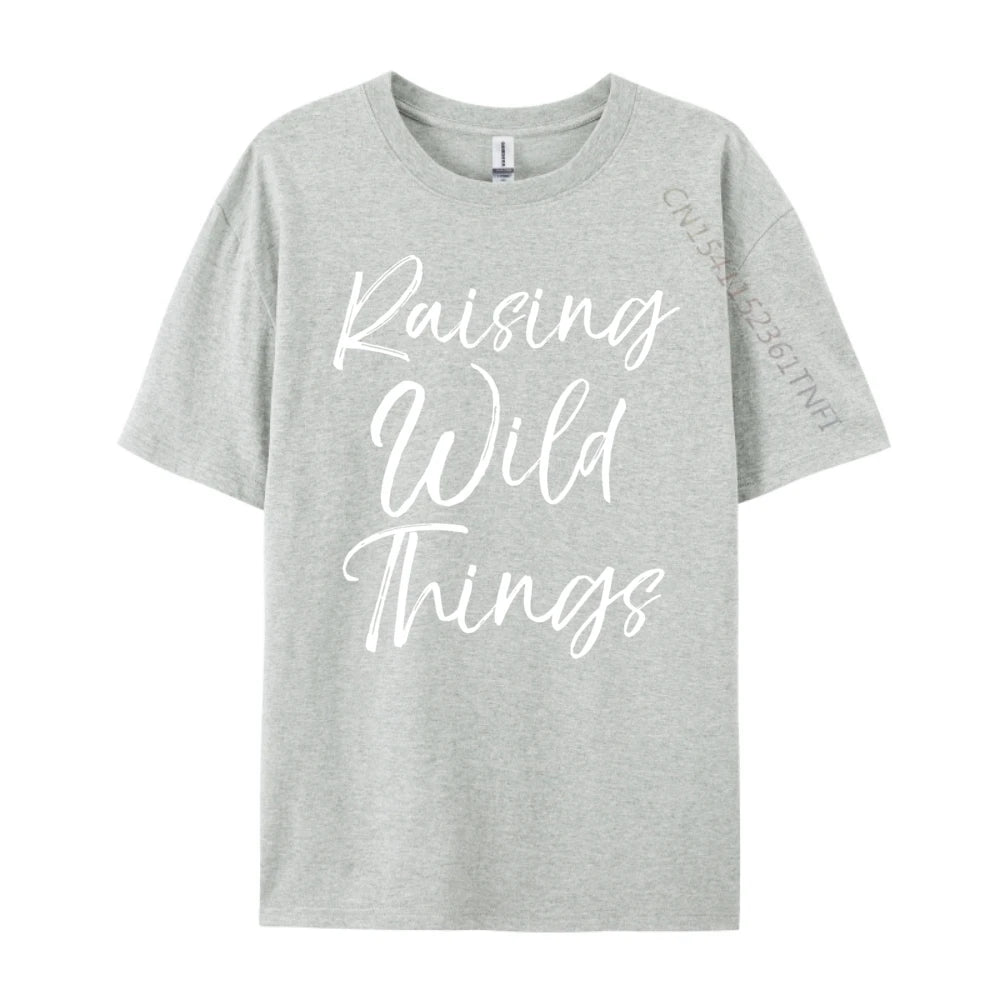 Toddler Of Mother Day Raising Wild Things Clothing Camiseta Masculina Graphic Tee Original Mens T-Shirts New Years Eve