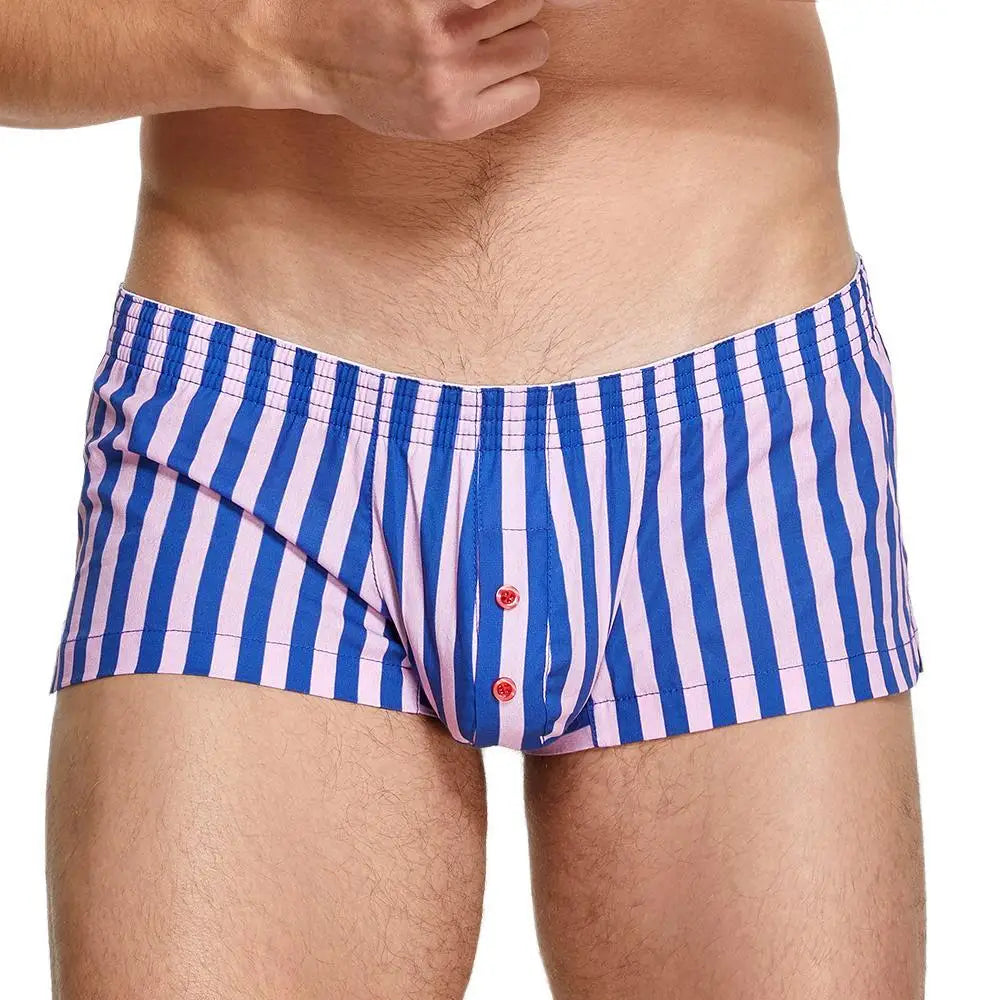 SEOBEAN Striped Boxers Shorts Men Cotton Underwear Boxers Pajama Shorts Loungewear Aro Pants Mens Underpants