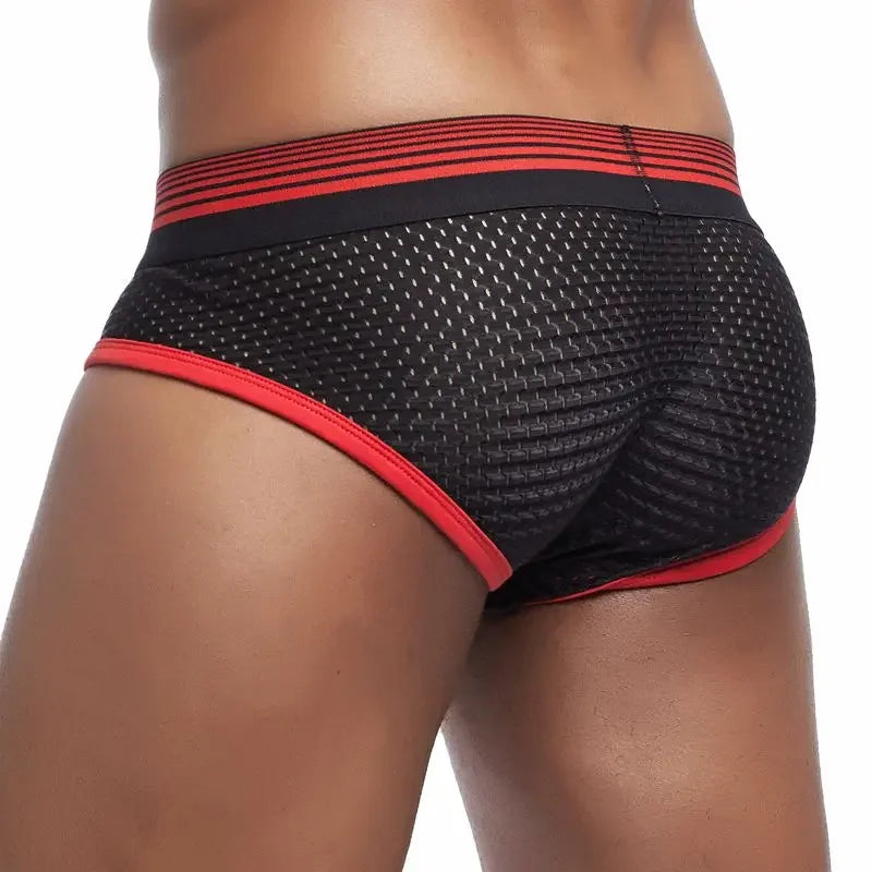 Sexy Man's Underwear Briefs Underpants Nylon Mesh Men's Briefs Bikini Underwear Men's Boxer Briefs Breathable Quick Dry