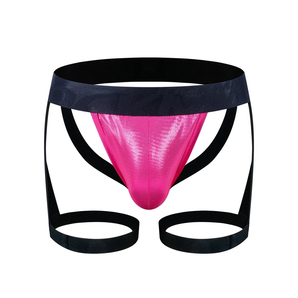Men PU Faux Leather Jockstrap Harness Men Bondage Fetish Hombre Stage Nighclubwear Sexual Gay Underwear Pouch Strap Lingerie