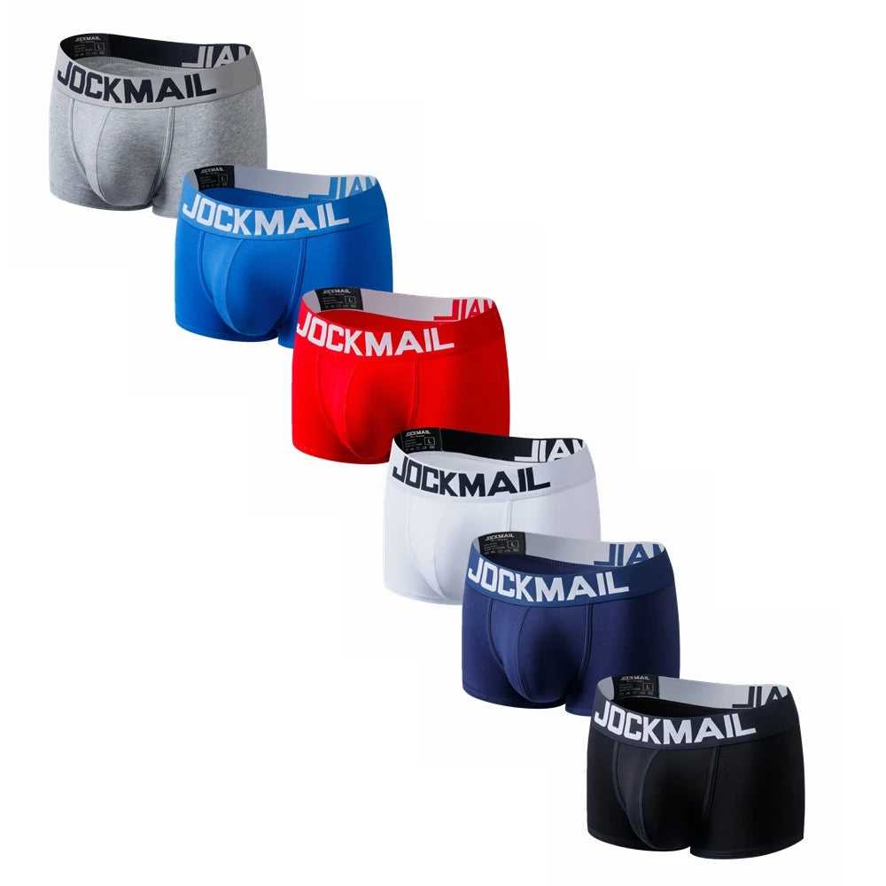 JOCKMAIL 6Pcs/Lot Man Underpants Boxershorts Cotton Men Boxers Male Breathable Underwear Men’s Panties Soft Boxer Briefs
