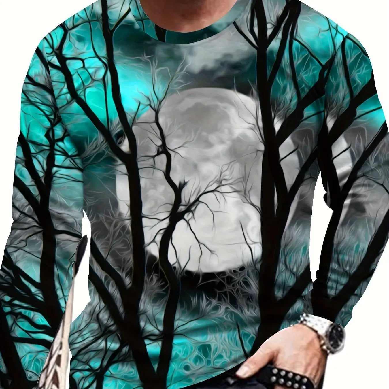 3D Animal Print Hip Hop Men's Tops T-Shirt 2024 New Men's Eagle Print Graphic Casual Long Sleeve T-Shirt Autumn Streetwear