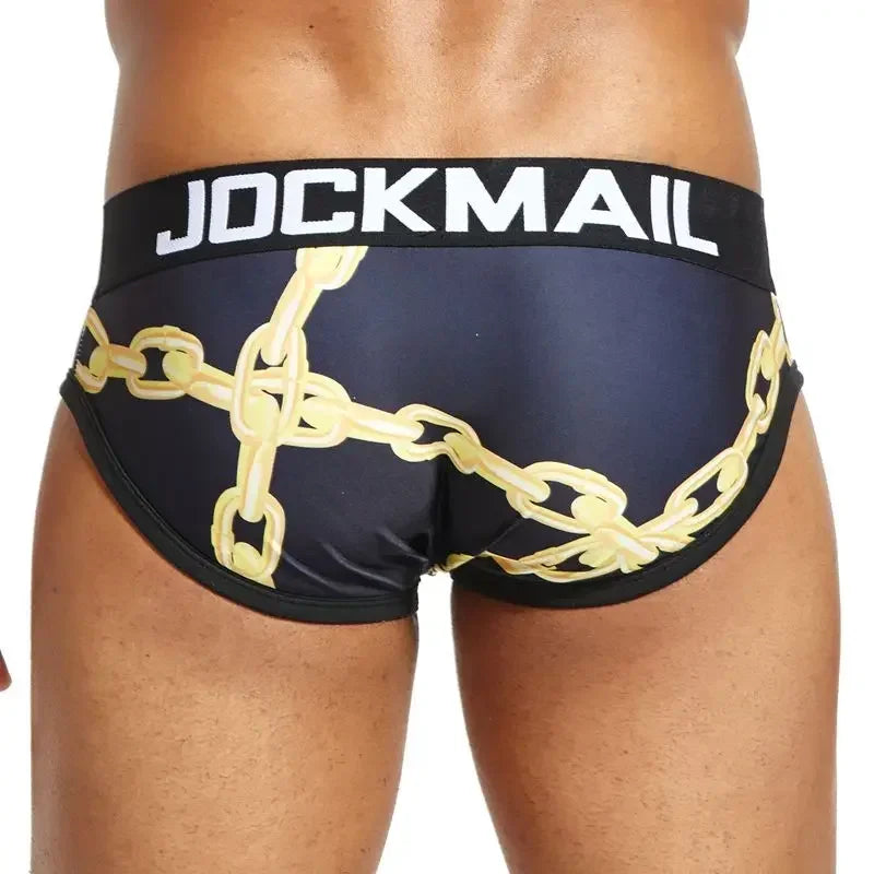 JOCKMAIL Sexy Mens Underwear Briefs Printed Panties Calzoncillos Hombre Slip Calcinhas Cuecas Underwear Nylon Fast Dry