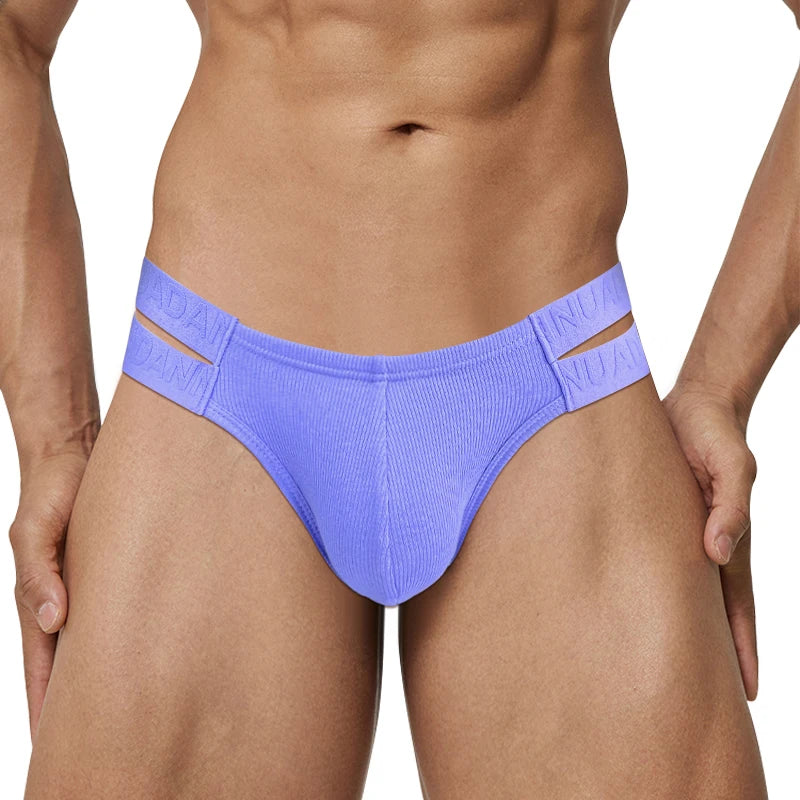 1PCS High Fork Comfortable Thread Cotton High Elastic Triangle Men's Underwear with New Design Double Waist Thin Waist Low Waist