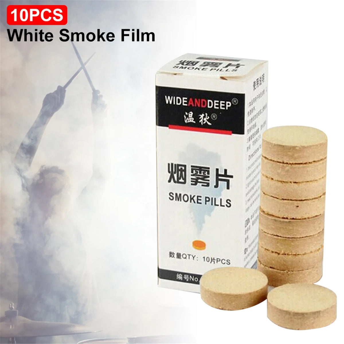 Pcsset White Smoke Pills Halloween Props Combustion Smog Cake Effect Smoke Pills Portable Photography Auxiliary Prop