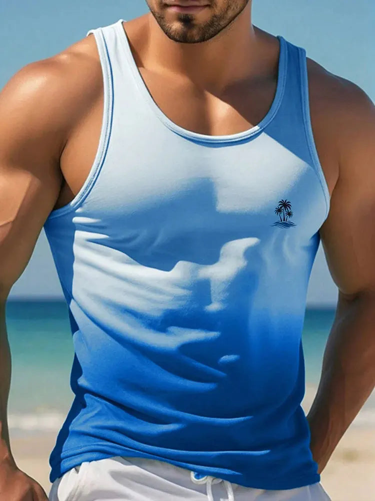 Summer Daily Men's Casualtank Top Outdoor Beach Men's Fashion Tank Top Hawaiian Men's Fashion 3D Coconut Print Sleeveless Top