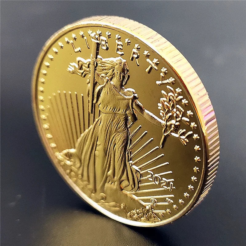 1/2 oz Fine Gold Collectibles Coins United Statue of America Liberty Challenge Coin New Year Gift exquisite Collection 2021/2016