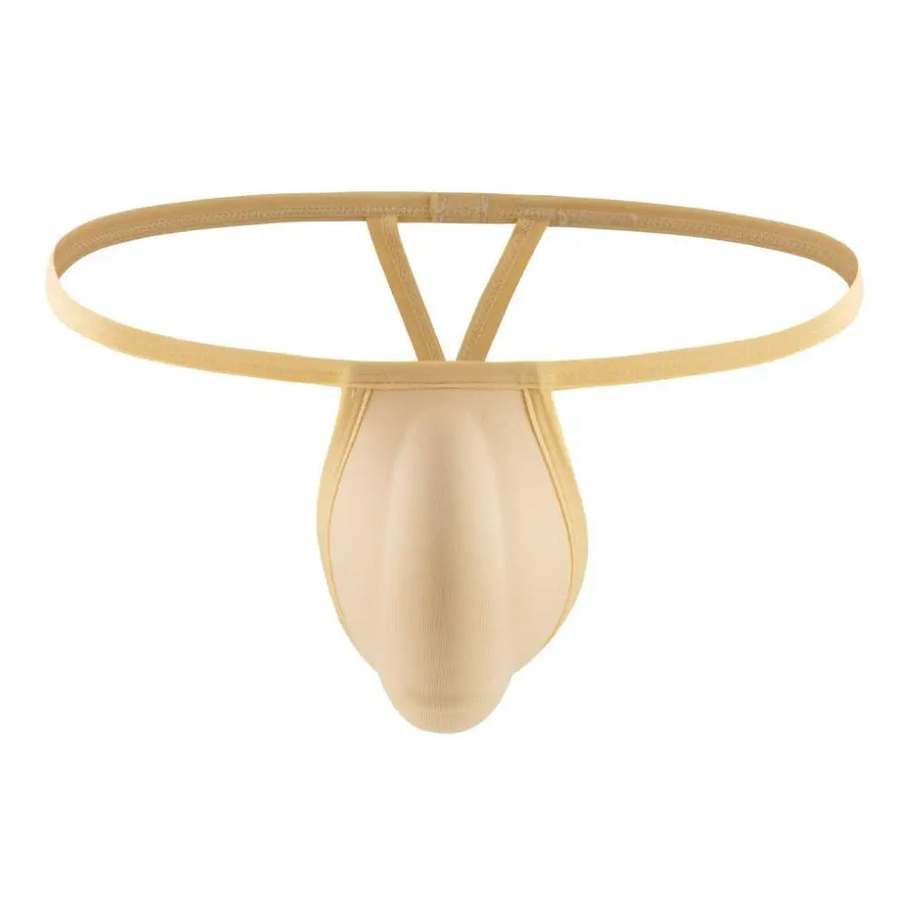 Men’s Padded Thong Briefs – Sponge Cup Support Underwear with T-Back