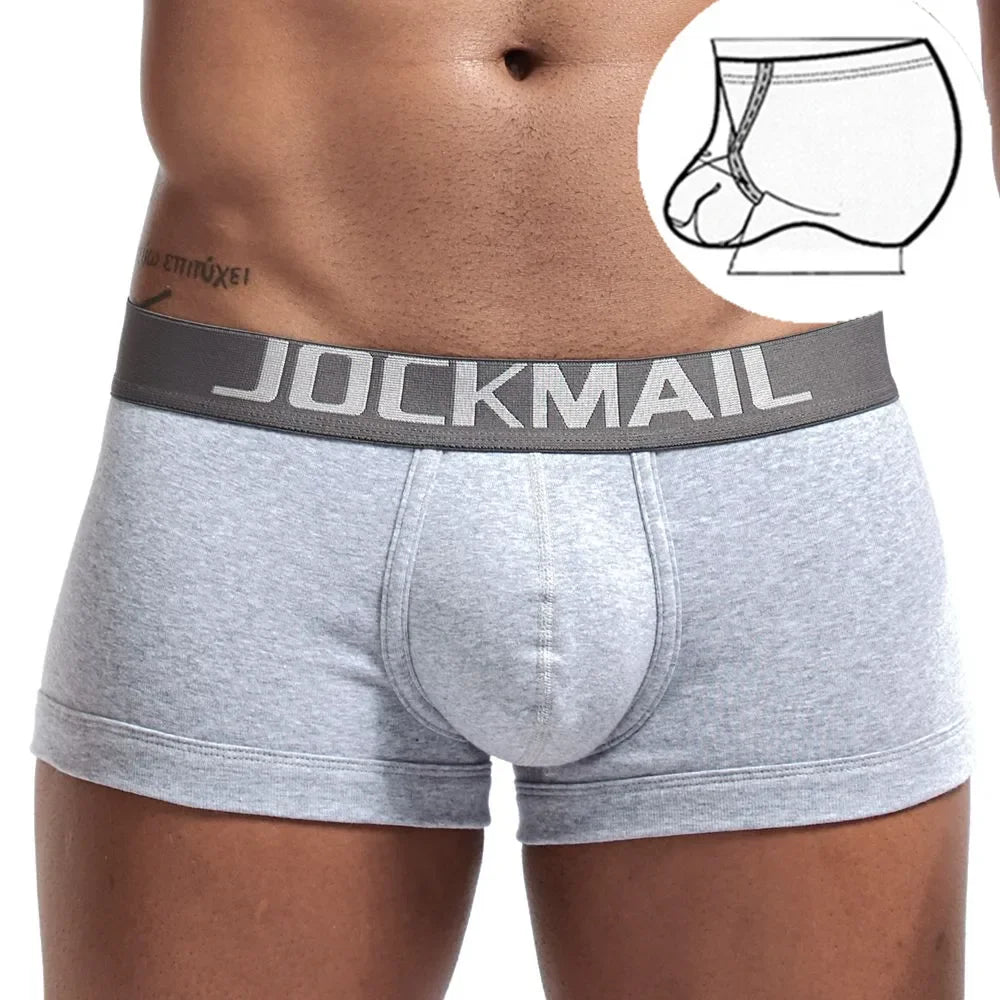 Jockmail Men's Sports Boxer Briefs Sexy Low Waist