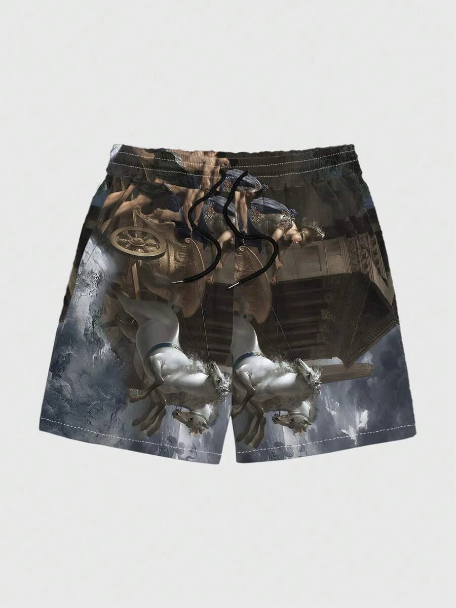 New Men's Summer Shorts Loose Luxury Shorts 3D Printing Leisure Art Painting Printing Harajuku Shorts Sports Quick Drying Shorts
