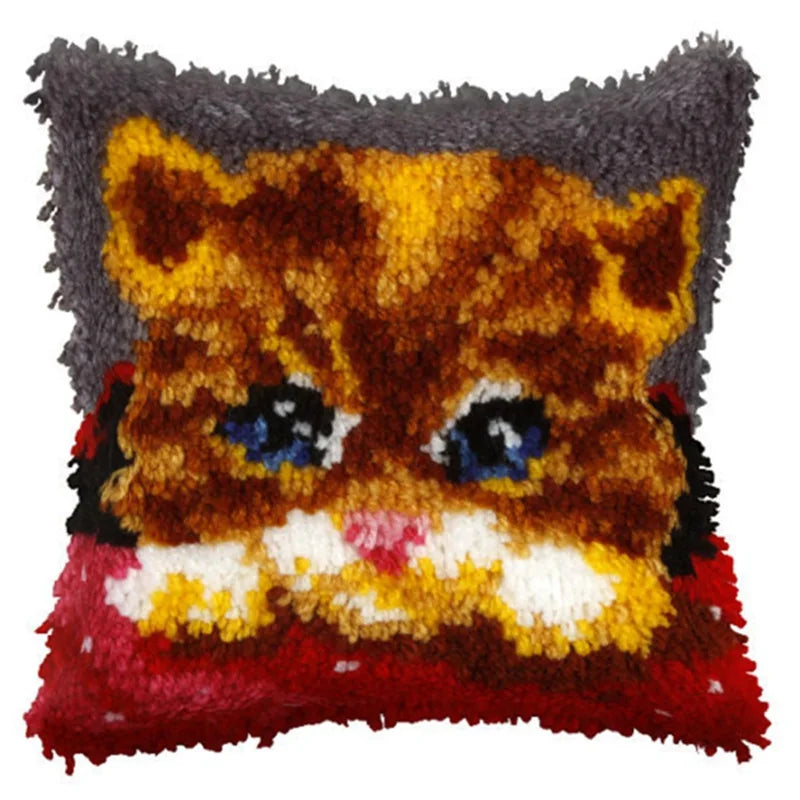 Cats Latch Hook Kits Pillow Cover