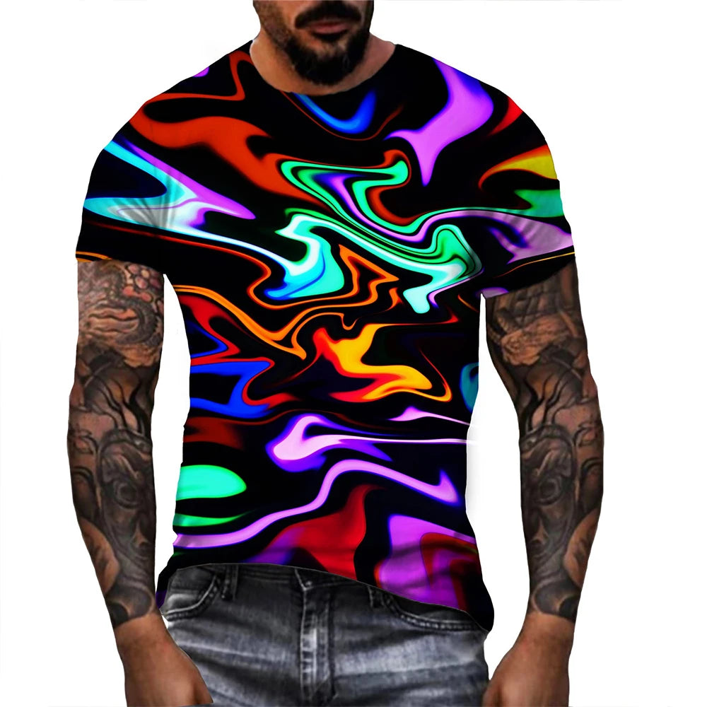 Fashion Art Creation Hipster 3D Printed T-shirt Vertigo Hypnosis Personality Fun Fashion Short Sleeve