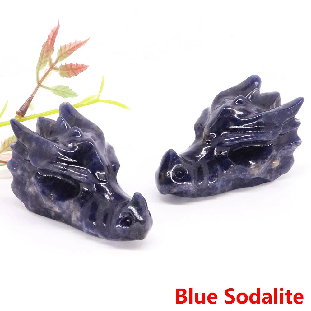 Dragon Head Statue Natural Gemstone