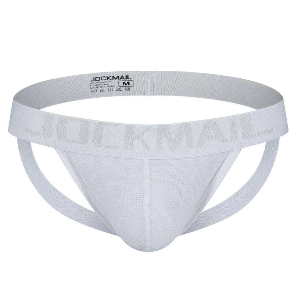 Jockmail Mens Jockstrap Mens Panties Sexy Tangas Mesh Ice Silk Gay Men Underwear Sissy Calzoncillos Hombre Slip Thong Fashion