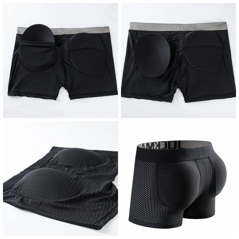 Sexy Men Underwear Boxer Shorts Push Up Padded Underwear Men's Boxers Hip Butt Padded Elastic Truncks Enhancement or As Swimwear