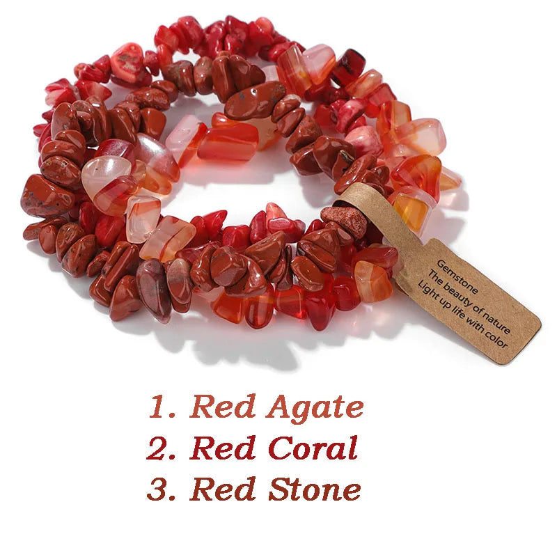 Irregular Natural Stone Bracelet Crystal Quartz Amethysts Tiger Eye Chips Gravel Beads Bracelets for Women Men Healing Jewelry