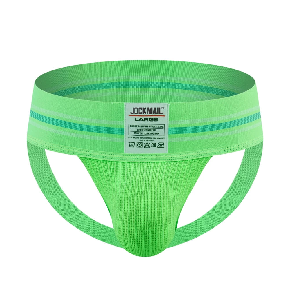 JOCKMAIL Sexy Underwear Men Thong Jockstrap Lingerie G String Man Penis Pouch Cueca Homem Underpants Wide Waistband Panties