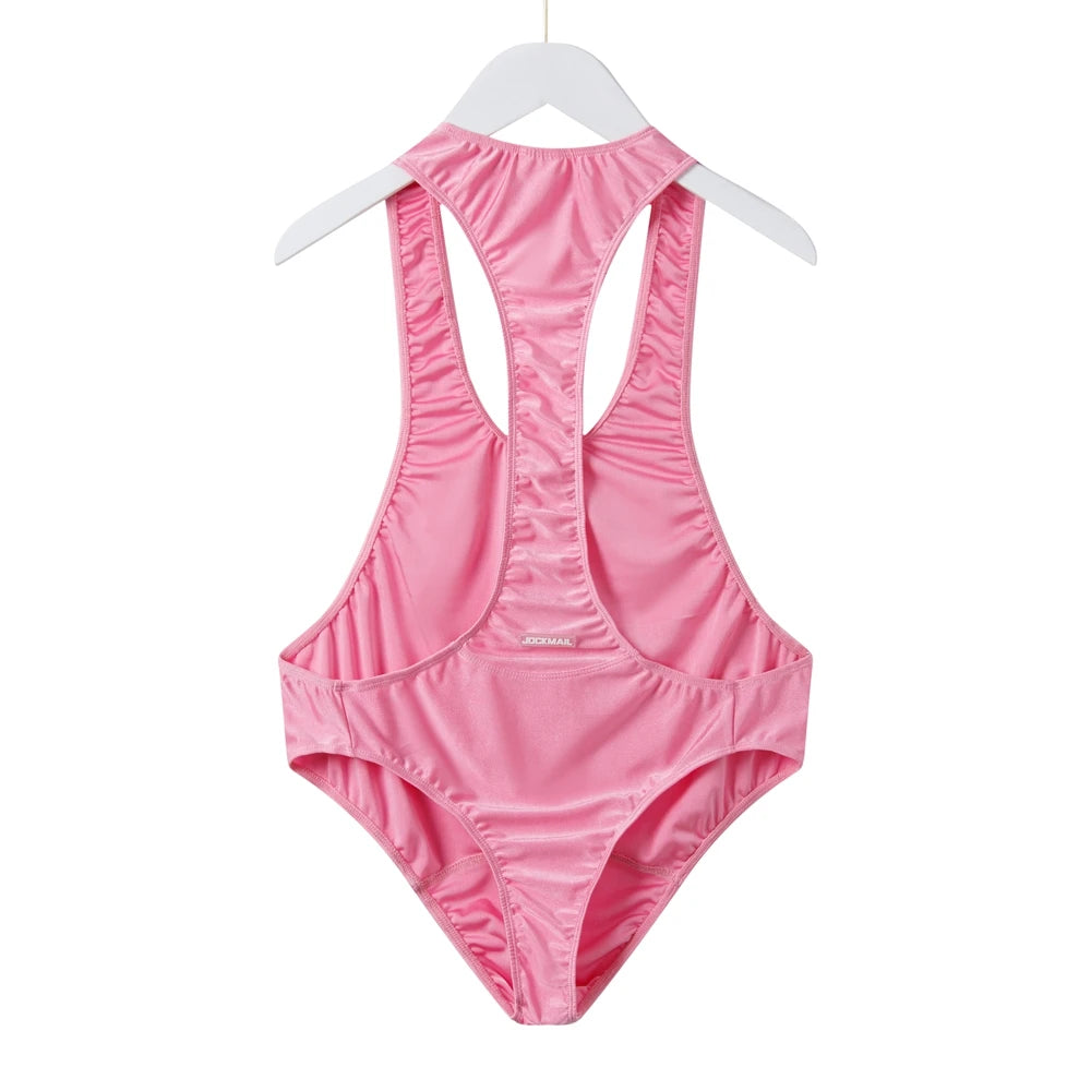 Men Sexy Leotard Underwear Bodysuit Strap Thong Elastic Bondage Jockstrap Harness Halter Neck One-Piece Costume gay underwear