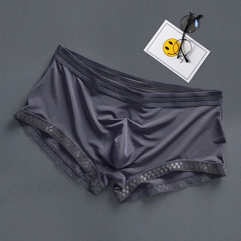 Men's Ice Silk Boxer Pants Breathable Panties Sexy Transparent Ultra-thin Underwear Breathable Comfortable Underpants