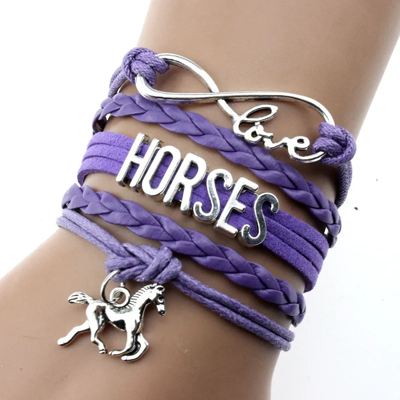 DIY Handmade Horse Charm Pendant Bracelet Trendy Animal Charms Jewelry for Equestrian Fans