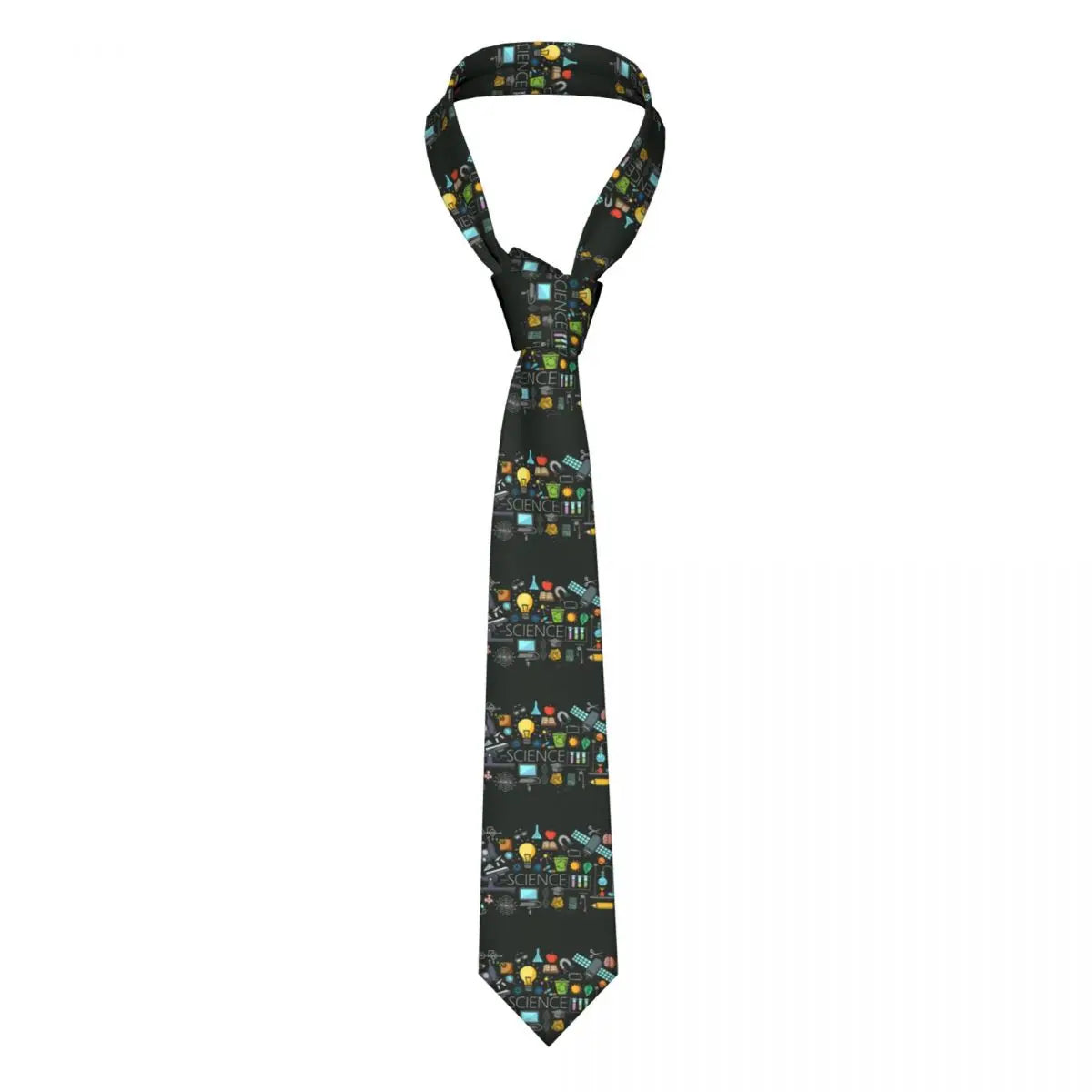 Custom Fashion Muppet Science Neckties for Men Silk Chemistry Elements Office Neck Ties