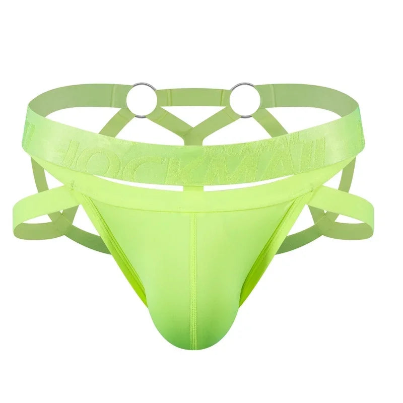 Jockmail Men Sexy G String Thong Erotic Jockstrap Bondage Gay Underwear Penis Pouch Strap Hollow Lingerie Sissy Panties