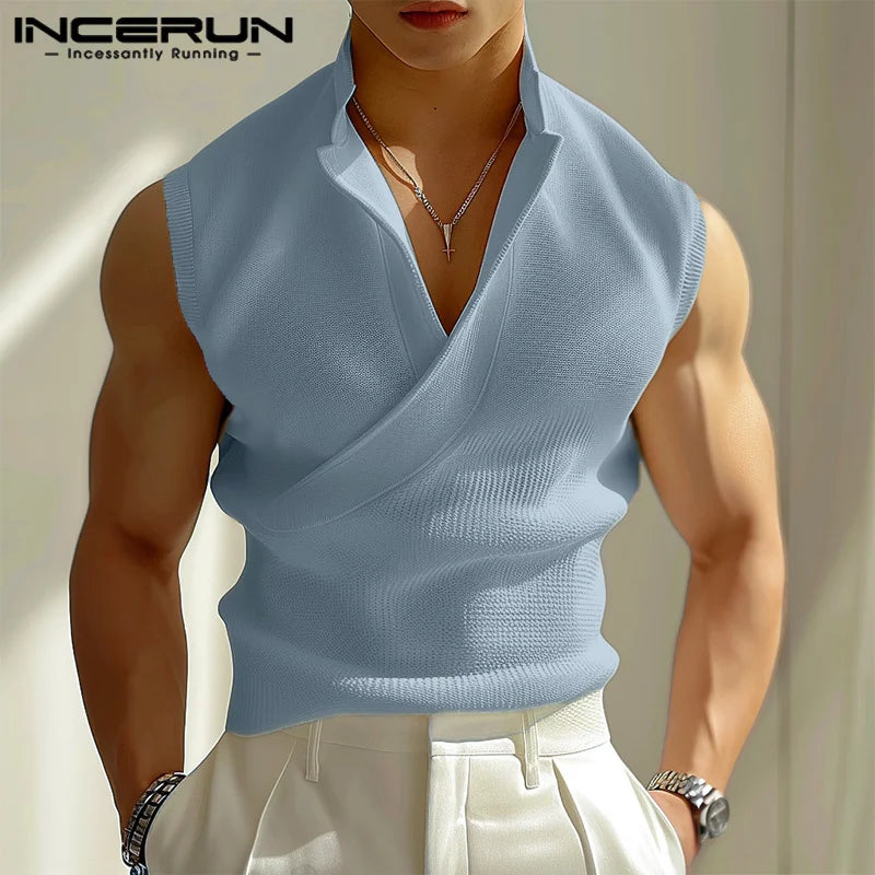 Men’s Textured Streetwear Tank Top – Lightweight Sleeveless Knit Vest | Breathable Summer Muscle Tee (S–5XL)