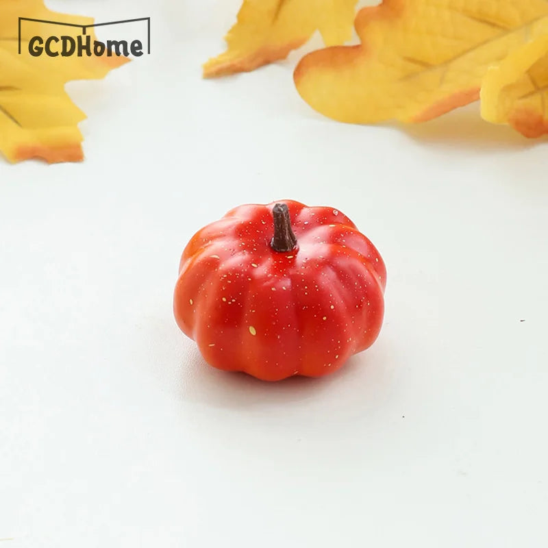 Mini Plastic Artificial Halloween Pumpkin Decor Simulation Vegetable DIY Craft Halloween Home Party Decor Prop Farmhouse Harvest
