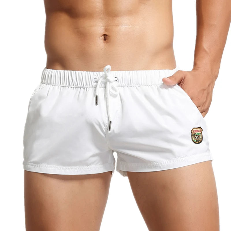 SEOBEAN Men's Summer Beach Shorts Swimwear Trunks Board Short Pants Male Gym Shorts Swim Surf Fitness Quick Dry Shorts