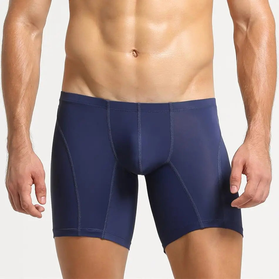 SEOBEAN Men's Underwear Long Boxers Tight Stretch Sports Underpants Men Boxer Shorts Sexy Low-waist Male Panties Boxershorts