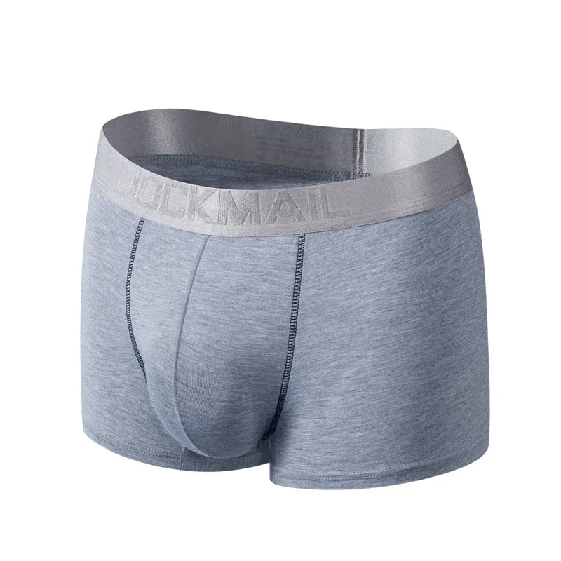 JOCKMAIL Sexy Men Underwear Boxers Shorts Modail Cuecas Boxers Mesh U convex pouch design calzoncillos slip Gay Underwear