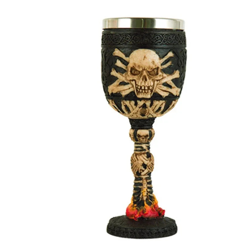 Skull Goblet Water Cup 3D Gothic Stainless Steel Creative Dragon Skeleton Design for Bar Party Home Stein Mug Halloween Gifts