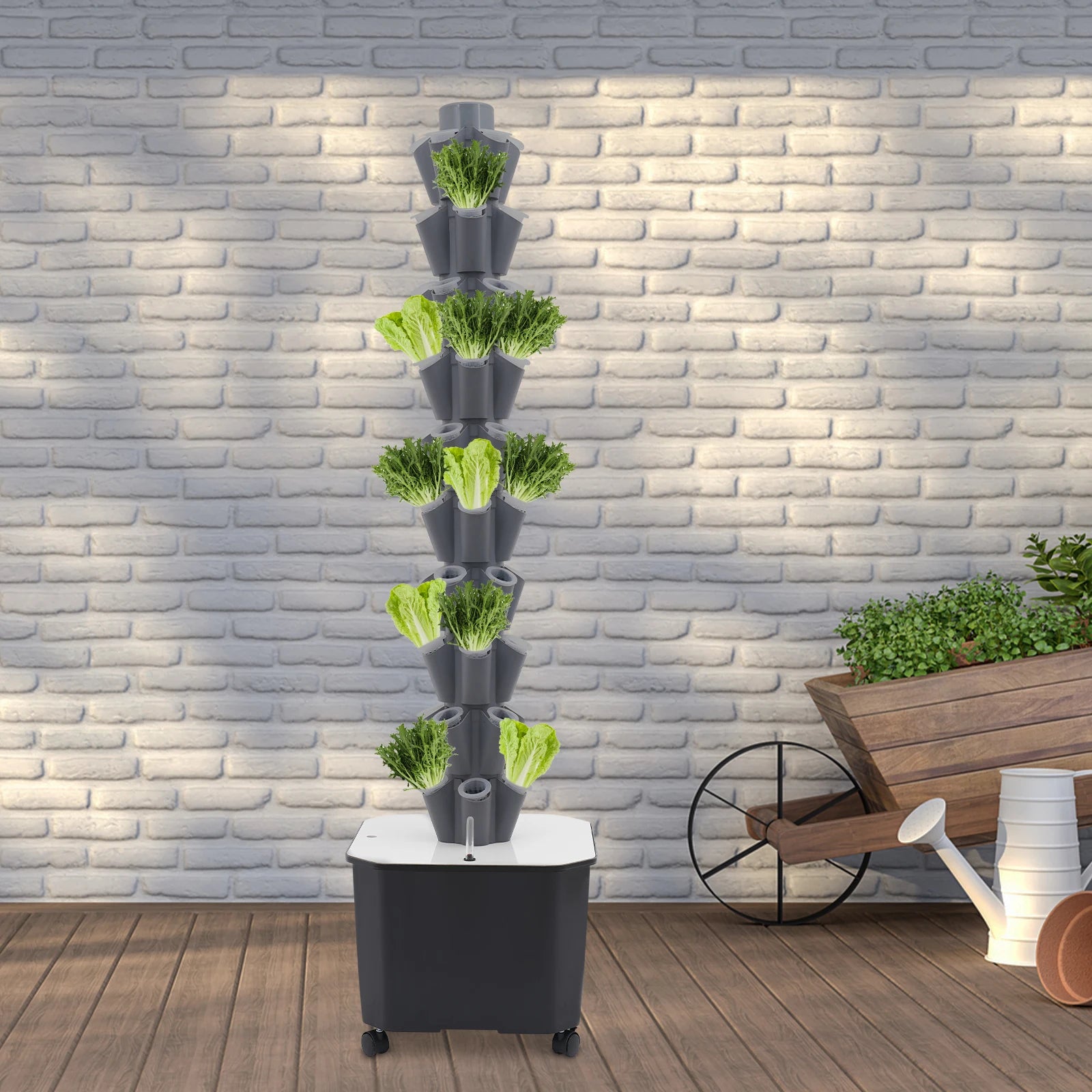 Hydroponics Vertical Growing Kit Easy to Move and Fix Vertical Plant-Growing Kit 10 Tiers