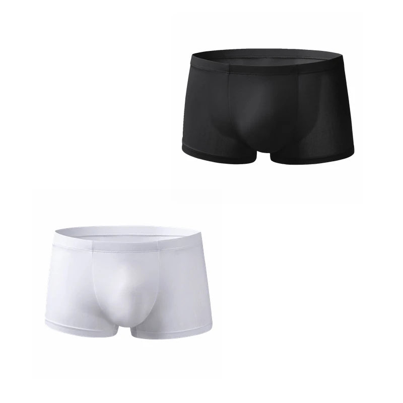 2PCS/Lot Man Underpants Boxershorts Ice Silk Cool Men Boxer Trunk Underwear Men’s Panties Pajama Shorts Loungewear Arrow Pants