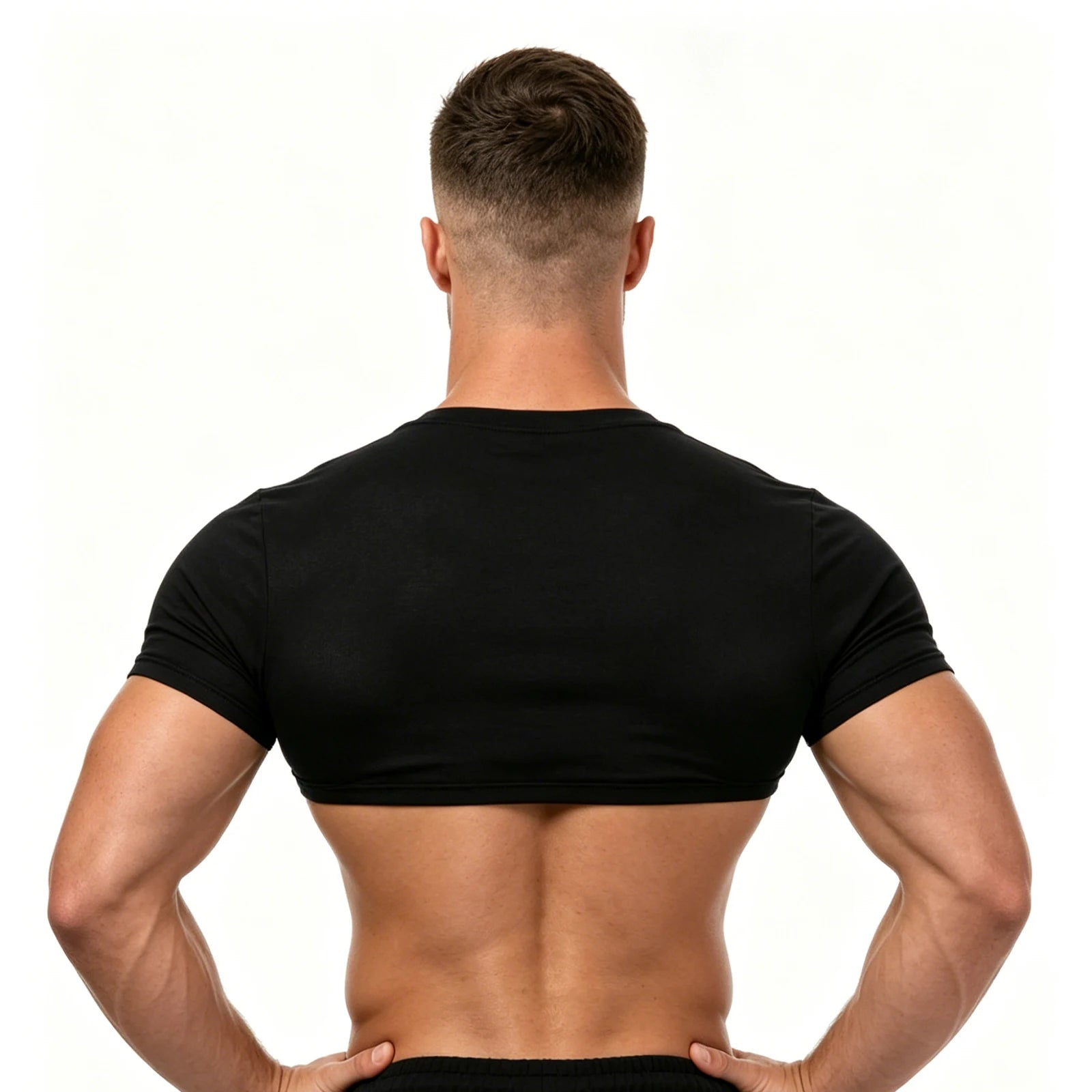 Short Sleeve Crop Top Men Sexy Scoop Neck T Shirts Summer Y2k Yes Daddy Printed Letters Man Clothes Tops Party Costume