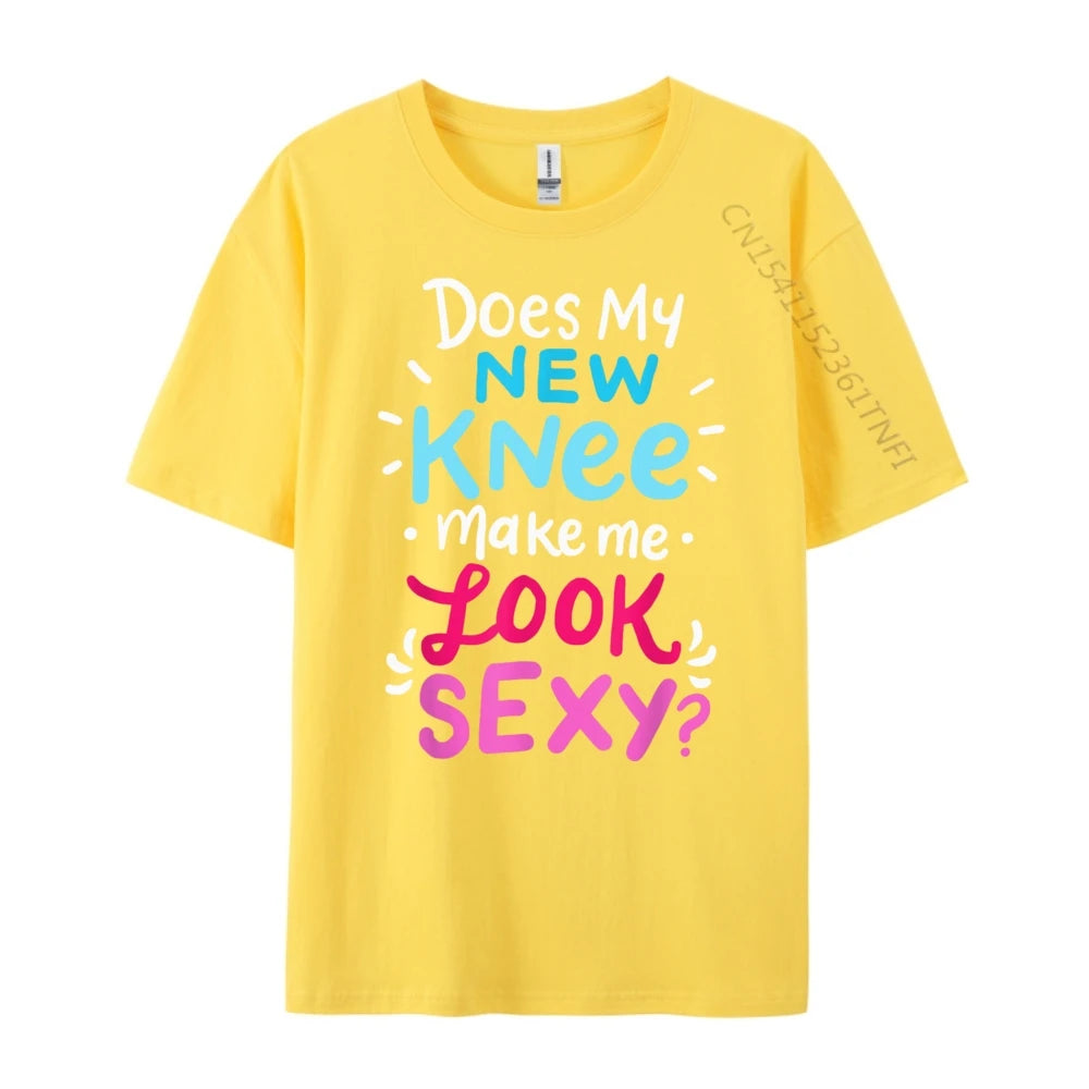 My New Knee Gift Funny Knee Replacement Surgery Joke Black Graphic Tees Men's Clothing Easter Sunday