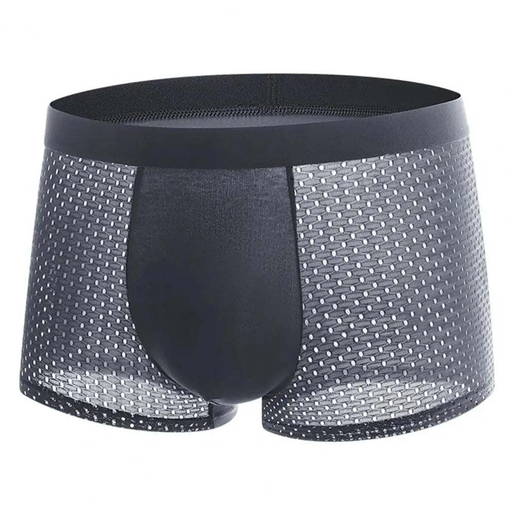 Ice Silk Mesh Shorts Panties Men Slim Fit Boxer Briefs Comfortable Moisture-wicking Boxer Briefs For Men Underpants Underwear