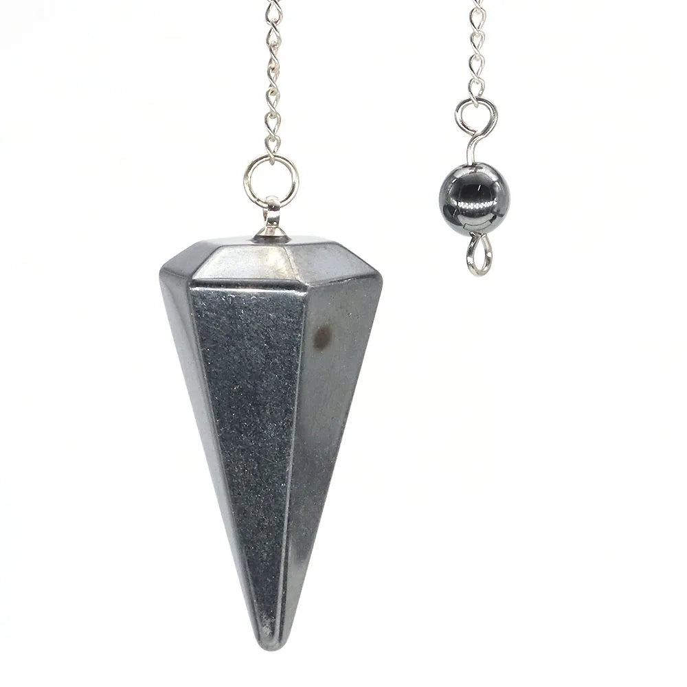 Natural Crystal Pendulums for Divination Dowsing Amethyst Pink Quartz Pendulum Reiki Healing Gem Stone Pendant Pendulos