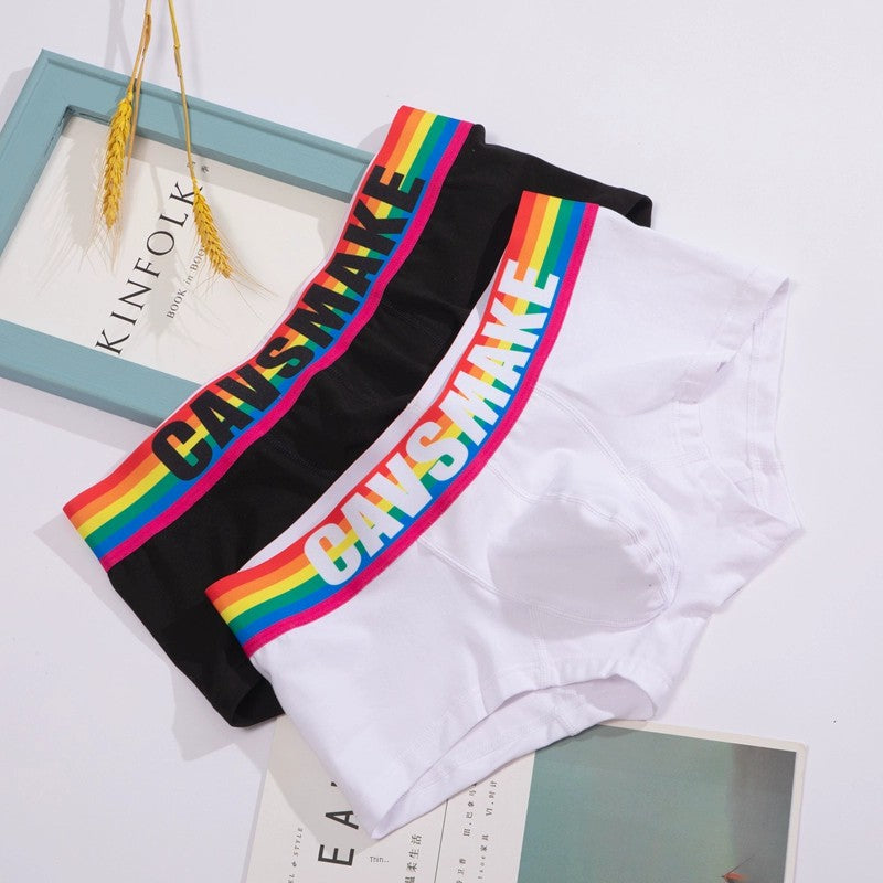 Sexy Comfortable Rainbow Black and White Boxer Men's Underwear