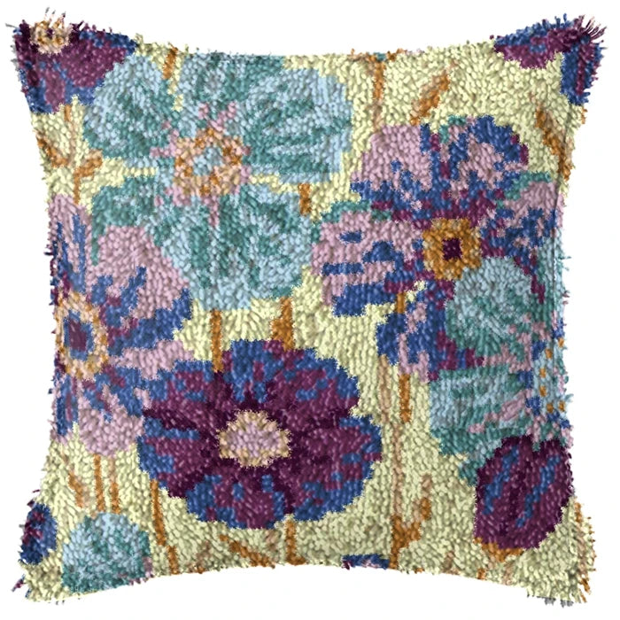Knot Pillow Package Latch Hook Kit Cushion Pillowcase Kussen Set For Needlework DIY Butterfly Flower Plant Series Latch Hook Kit