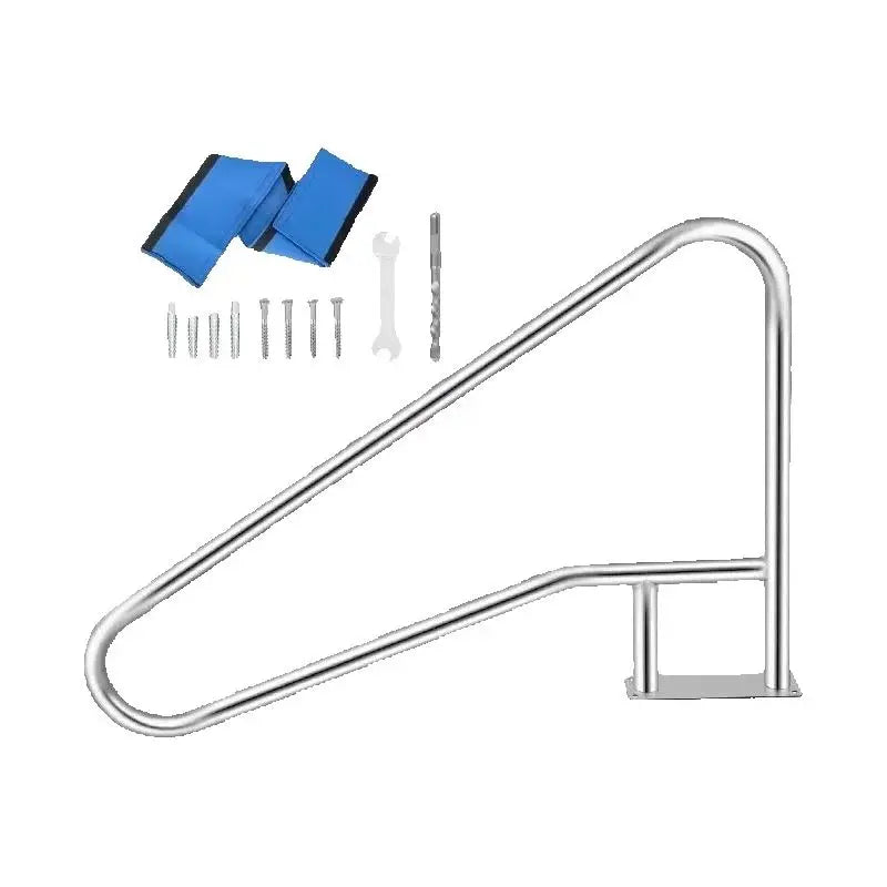 SucceBuy 30-55"x22-32" Swimming Pool Handrail With 4ft Grip Cover Humanized Design & M8 Drill Bit Pool Railing Ladder Stair Rail