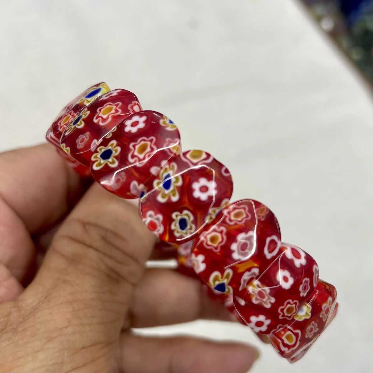 11X15MM Fashion Millefiori Glass Muran Floral Ellipse Lampwork Colour Flower Bracelet For Women Party Gift Cheap Items