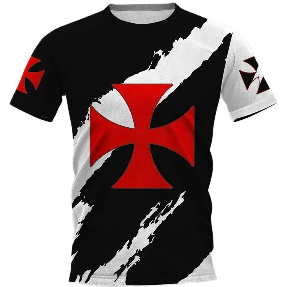 Fashion Retro Knights Templar 3D Printed Men's T-Shirts Summer Casual Streetwear Couple Tees Short Sleeve Tops Drop Shipping 5XL