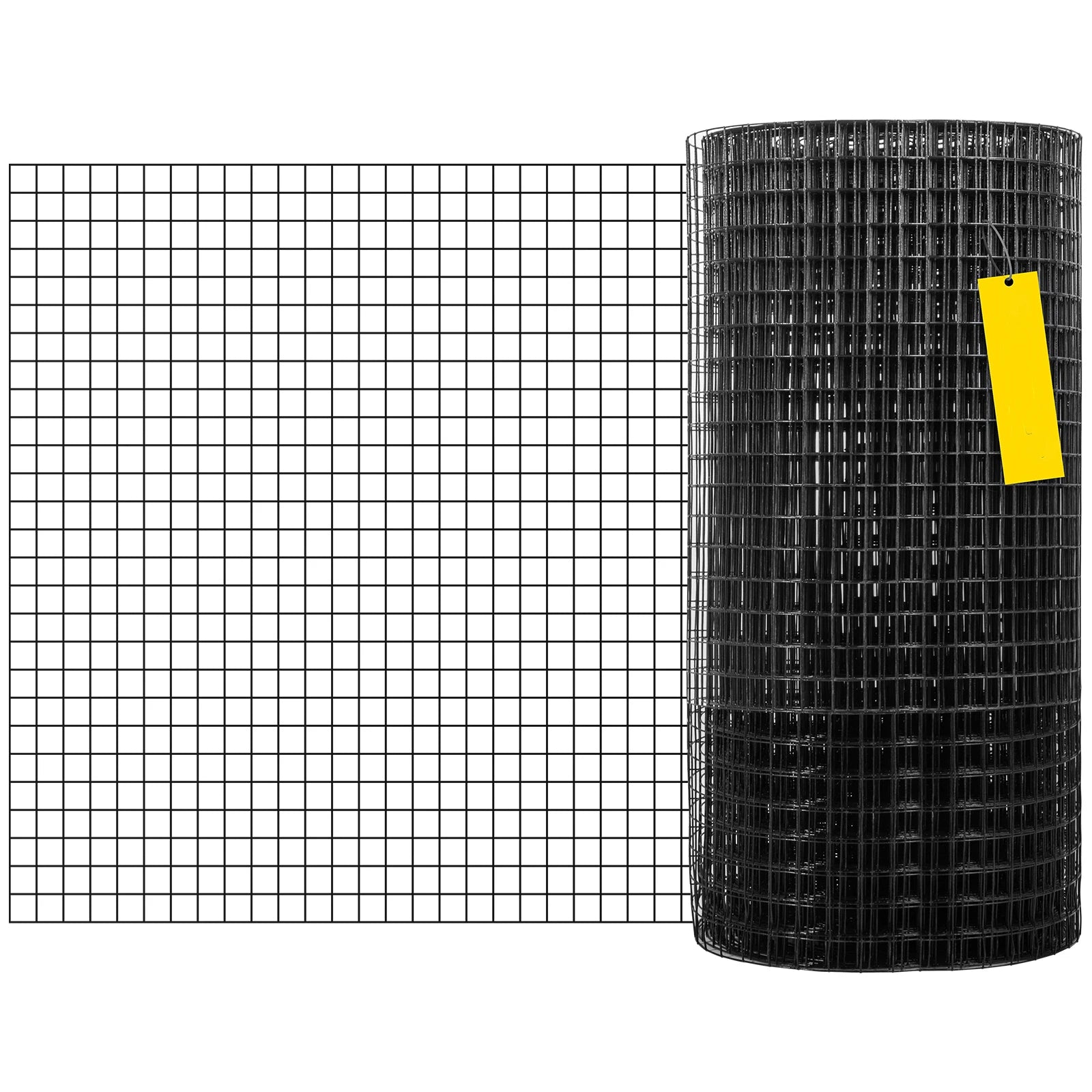 SucceBuy Welded Wire Fence Vinyl Coated Chicken Rabbit Mesh 1"x1" 16 Gauge 24"x50'/24"x100'/36"x50' Black Hardware Cloth & Mesh