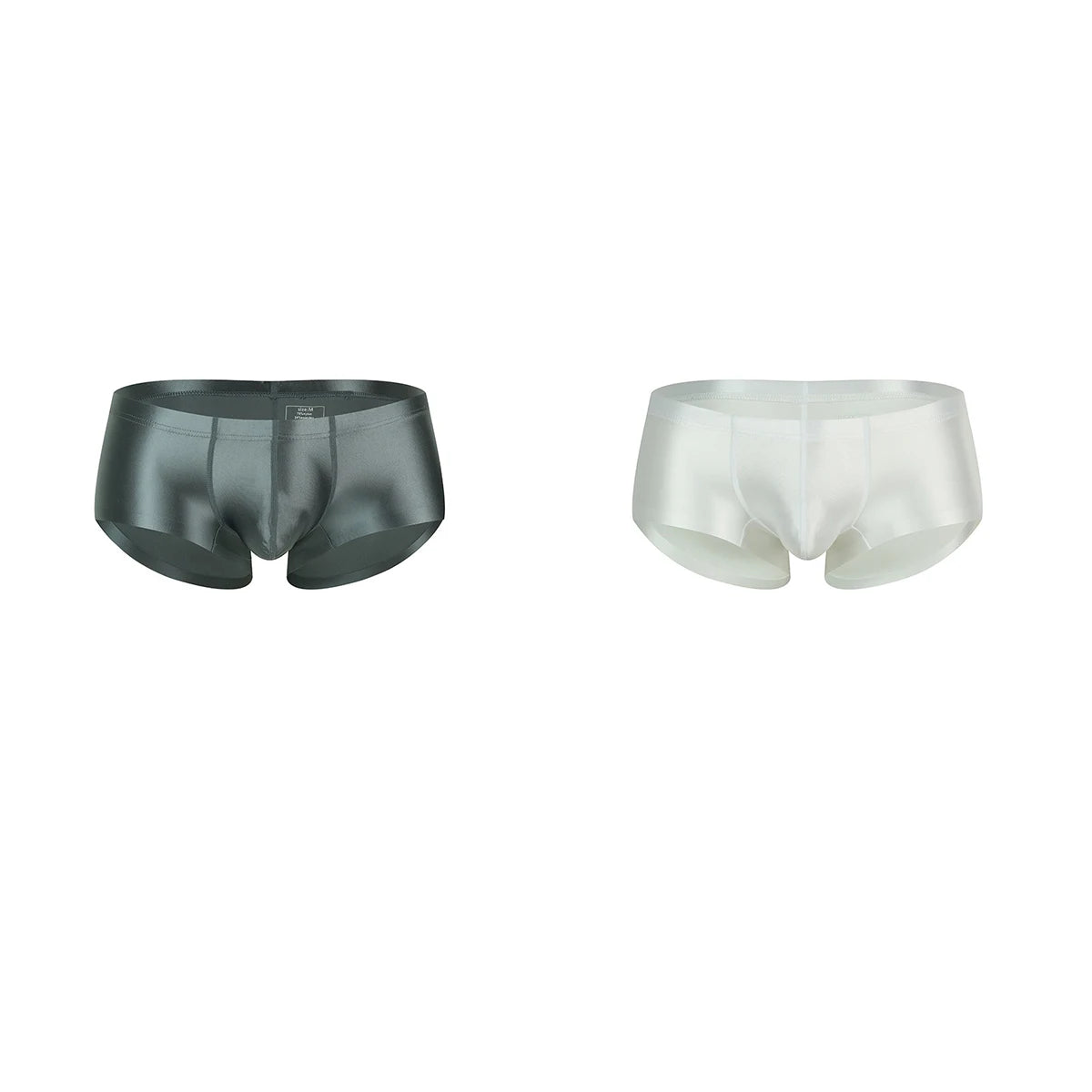 Men's Underwear Solid Color Shiny Silk-Smooth Boxer Shorts Low-Rise U-Cut Underpants